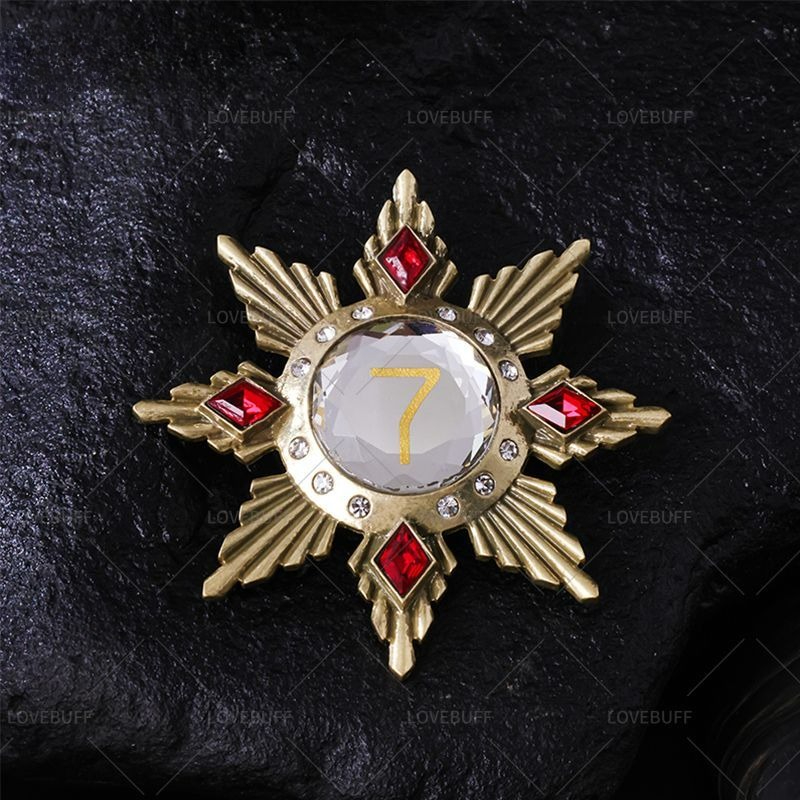Vintage Collectible Pins - Goldene sternförmige Brosche mit der Nummer