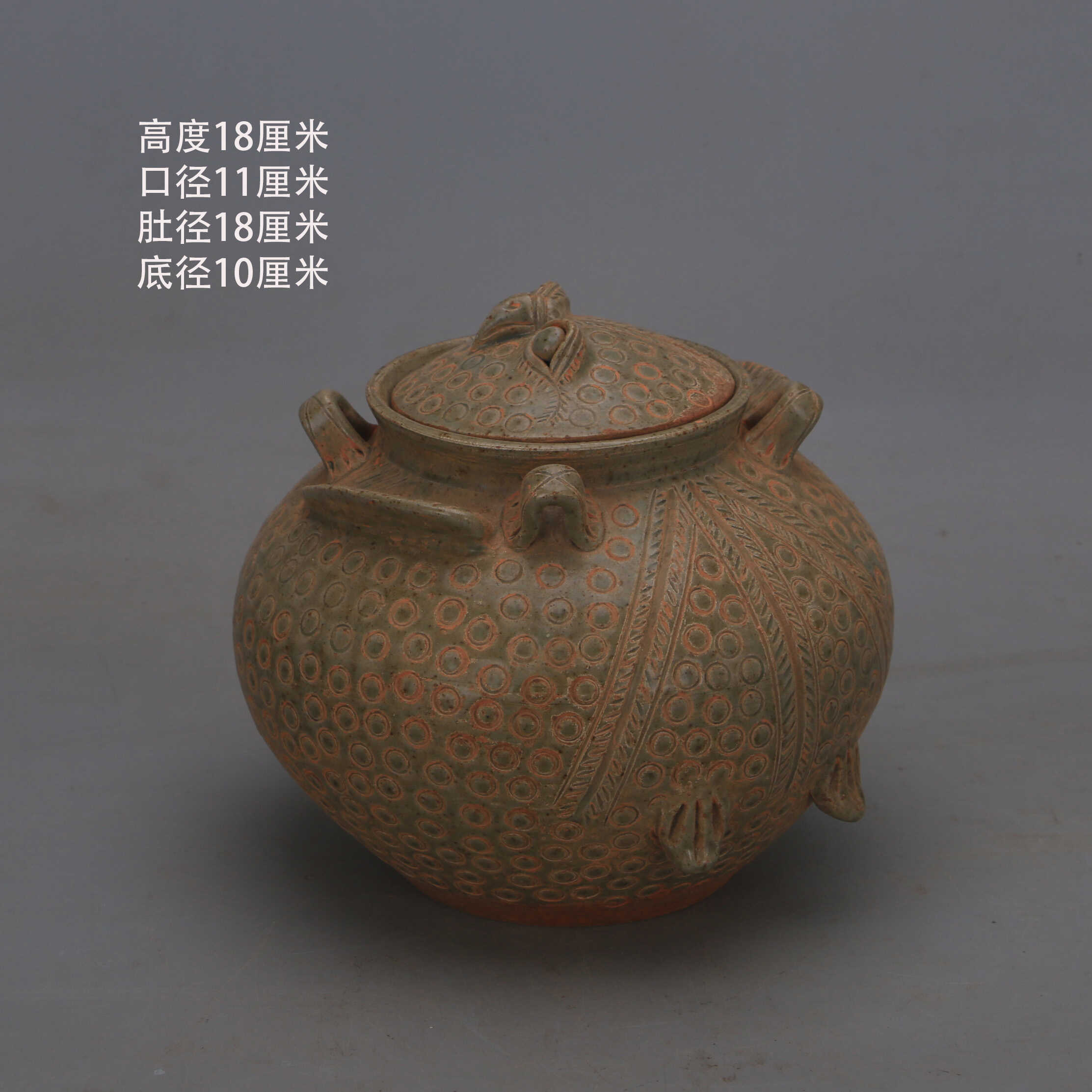 Vintage Collectible Pottery - Tang-Dynastie Yue-Geschirr Celadon-Keramiktopf Archäologischer Stil Chinesische