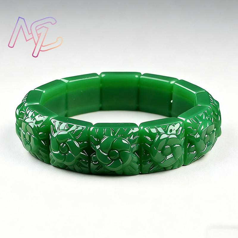 Echtes Jade-Blumen-Armband, Ar – Vintage Jewelry Collection Bewertung und Preis